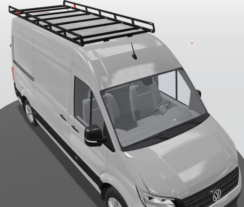 Imperiaal O19 Aluminium zwart geanodiseerd imperiaal tbv. Crafter '17-/MAN TGE L3H3 zonder Roof Rails incl. opsteekrol en montage