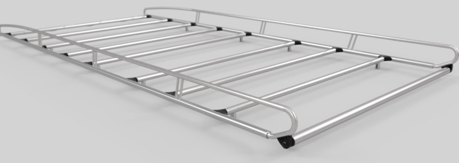 Imperiaal RVS Volkswagen Crafter ('17>) L3 H2+H3, WB 3640, normaal/verhoogd dak, dakmontage, 371 cm lang incl. ladderrol, geluidswikkel en montage