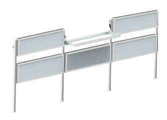 ALUREK 3500. 4 staanders 6 schappen. Inbouwmaat (lxdxh): 3740x465x1710mm incl. montage