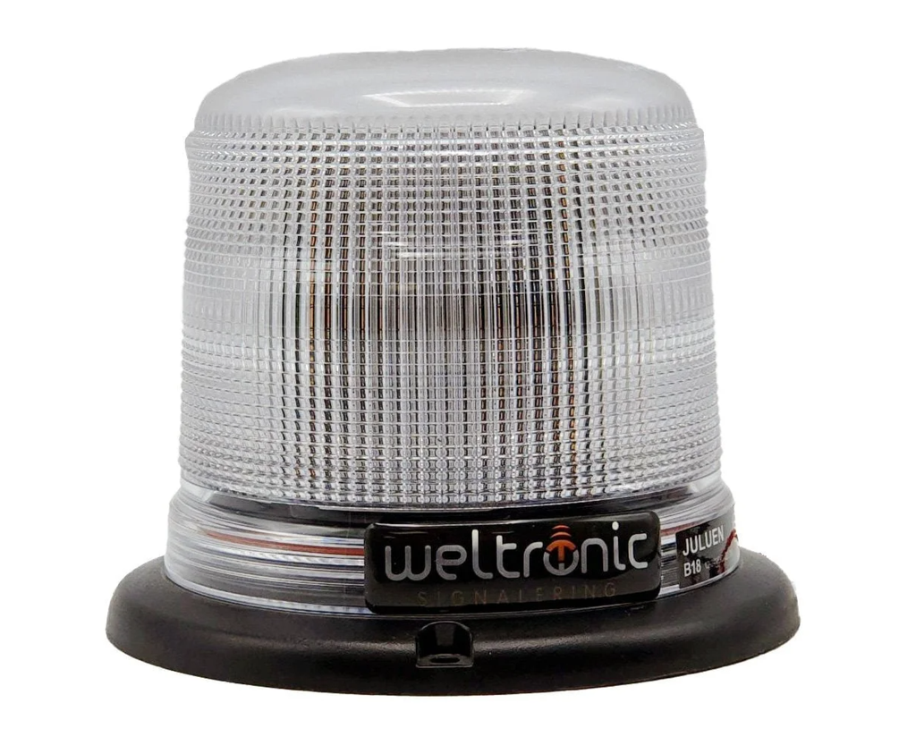 Weltronic Axixtech B18 LED Flitslamp, hoge uitvoering heldere lens,ECE R65 goedgekeurd incl. montage (1x linksachter en rechtsvoor)