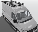 Imperiaal O19 Aluminium zwart geanodiseerd imperiaal tbv. Crafter '17-/MAN TGE L3H3 zonder Roof Rails incl. opsteekrol en montage